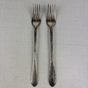 Vintage International‎ Silver Holmes & Edward's FIRST LADY Grille Forks Set Of 2